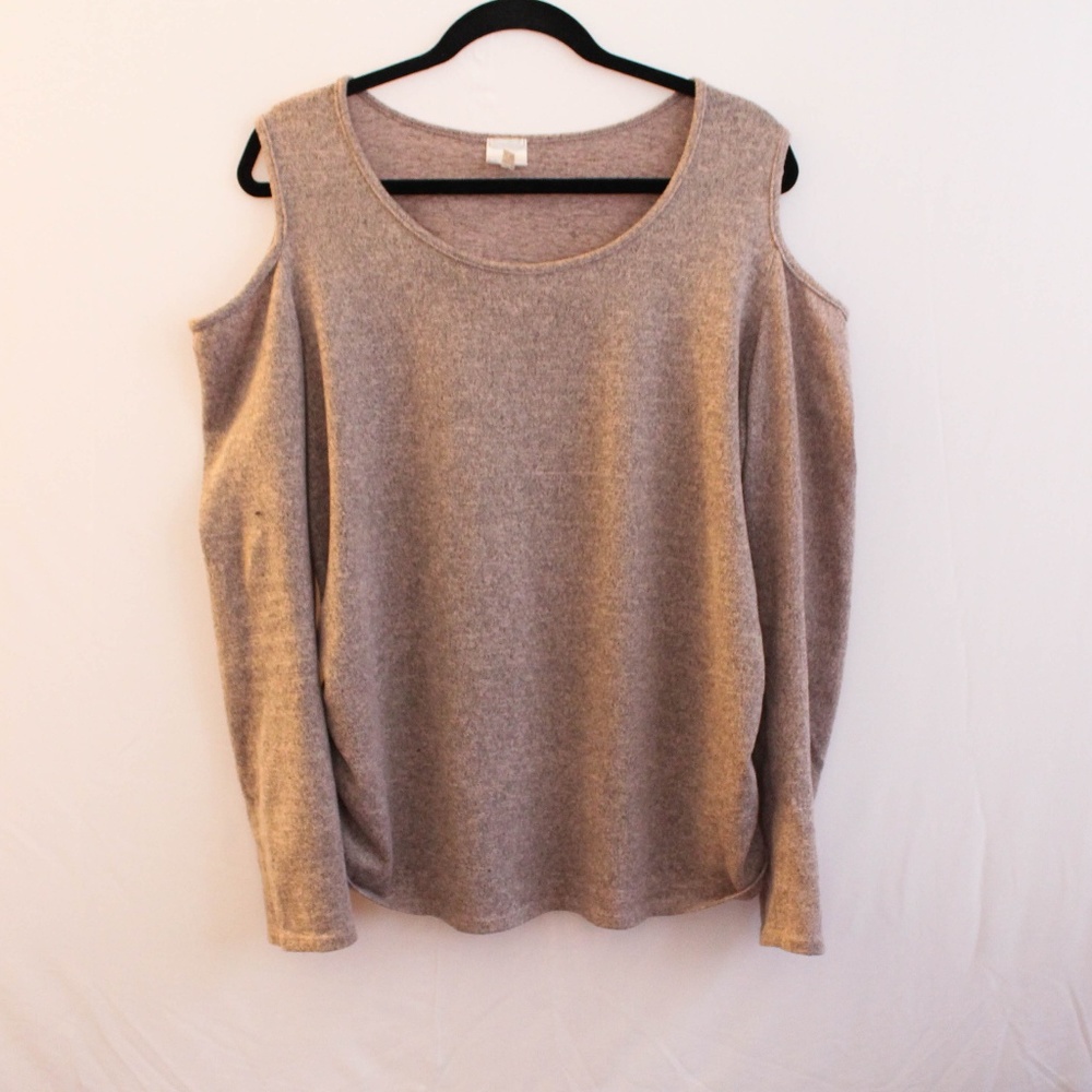 Blush Shoulder Cut Out Sweater